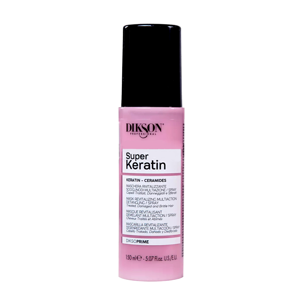 Маска-спрей Dikson DiksoPrime Super Keratin Mask/Spray для відновлення фарбованого, пошкодженого та ламкого волосся, з кератином та керамідами, 150 мл